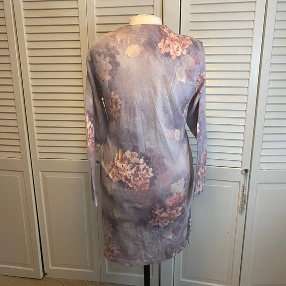 GABRIELLA T. ITALIAN MERINO WOOL BLEND LONG LINE CARDIGAN - Picture 6 of 7